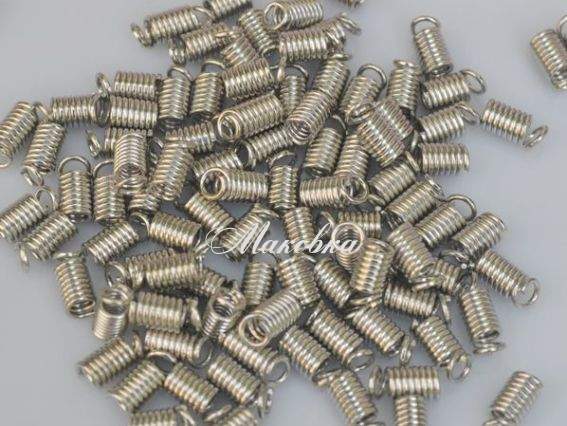 Пружина концевик 10х4 мм, платина, 100 шт/уп Пружина концевик 10х4 мм, платина, 100 шт/уп