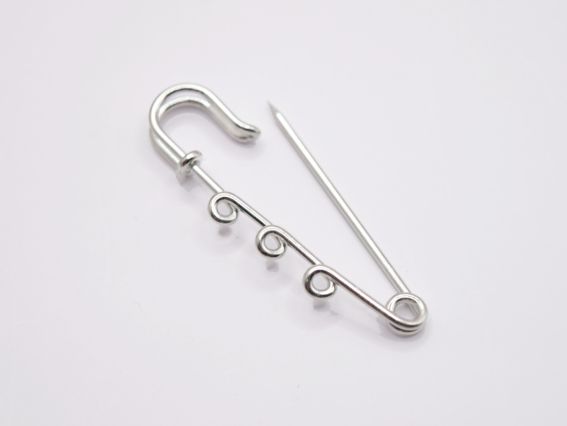 Шпилька з колечками для підвісок, довжина 5 см, 3 кільця, колір під срібло