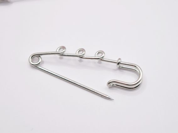Шпилька з колечками для підвісок, довжина 5 см, 3 кільця, колір під срібло