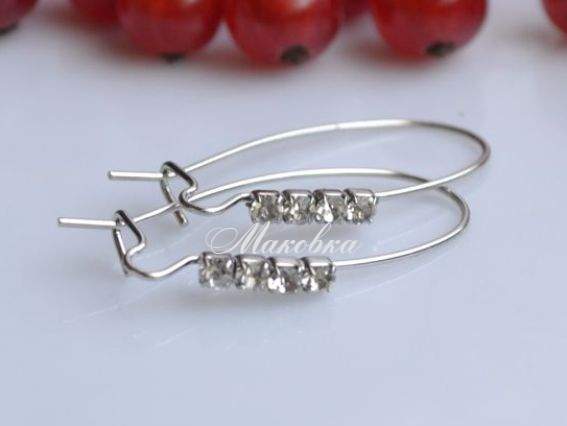 Швенза с 4-мя стразами 35х14,5 мм, 1 пара Швенза с 4-мя стразами 35х14,5 мм, 1 пара