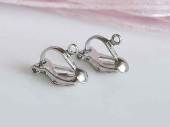 Клипсы 13х6 мм, платина, 1 пара Клипсы 13х6 мм, платина, 1 пара