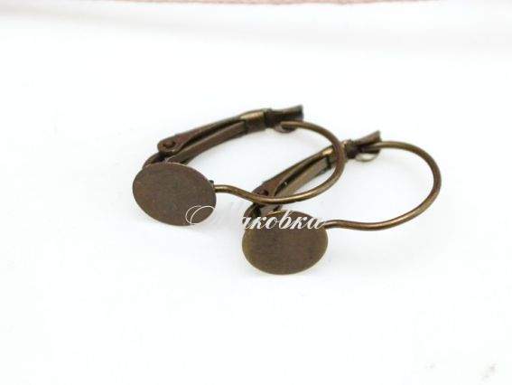 Швенза с английским замком с круглой базой 8 мм (20x13 мм), античная бронза 1 пара