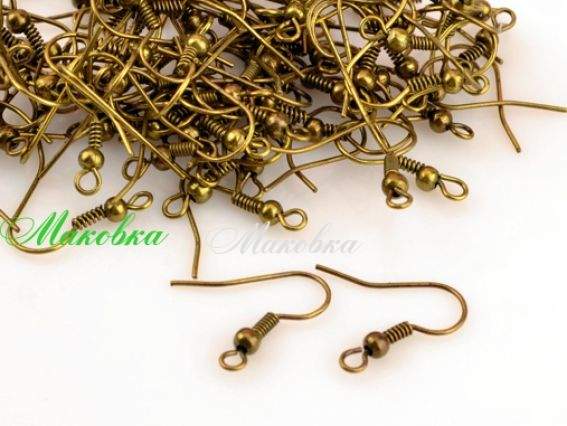 Заготовка для сережек Крючок, 1 пара, цвет античная бронза Заготовка для сережек Крючок, 1 пара, цвет античная бронза