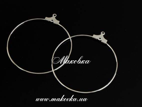 Швензы Кольцо 37x39x1.50 мм, латунь, под серебро, 1 пара Швензы Кольцо 37x39x1.50 мм, латунь, под серебро, 1 пара