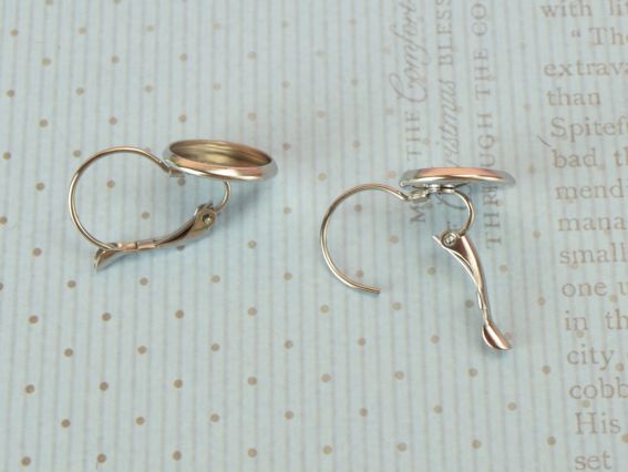 Заготовка для сережок Швенза з англійським замком з круглою базою 12 мм , нержавіюча сталь 1 пара