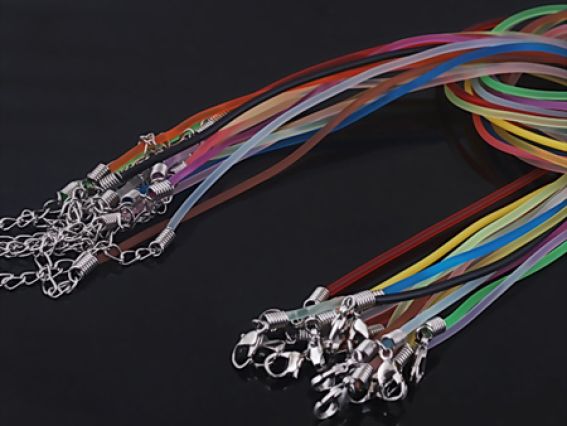 Основа на шию силіконова 2 мм кольорова, 46+3 см фуксия