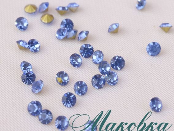 Стразы хрустальные, Светлый САПФИР (№5) 2.00-2.10 мм конус, SS6.5, PP14, 1440 шт в уп