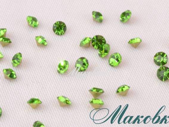 Стразы хрустальные, ПЕРИДОТ ярко-зеленый (№9) 2.00-2.10 мм конус, SS6.5, PP14, 1440 шт в уп