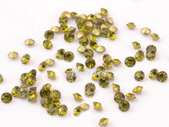 Стразы хрустальные, Светлый ХРИЗОЛИТ (№10) 2.00-2.10 мм конус, SS6.5, PP14, 1440 шт в уп