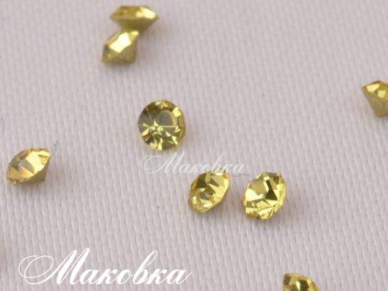 Стразы хрустальные, ЖЕЛТЫЙ (№11) 2.00-2.10 мм конус, SS6.5, PP14, 1440 шт в уп