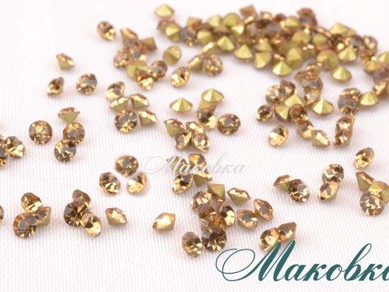 Стразы хрустальные, Светлый ТОПАЗ Колорадо (№13) 2.00-2.10 мм конус, SS6.5, PP14, 1440 шт в уп