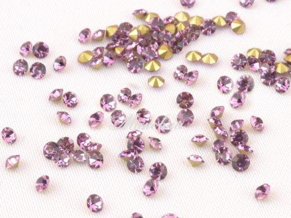 Стразы хрустальные, СВЕТЛЫЙ АМЕТИСТ(№20) 2.00-2.10 мм конус, SS6.5, PP14, 1440 шт в уп
