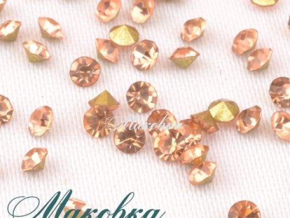 Стразы хрустальные, Светло ПЕРСИКОВЫЙ (№23) 2.00-2.10 мм конус, SS6.5, PP14, 1440 шт в уп