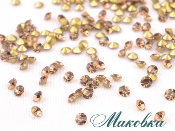 Стразы хрустальные, Темно-ЯНТАРНЫЙ (№24) 2.00-2.10 мм конус, SS6.5, PP14, 1440 шт в уп