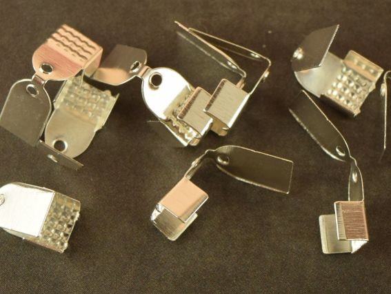 Зажим (концевик) для украшений Коробочка, 7x11x5 мм 10шт/уп под серебро