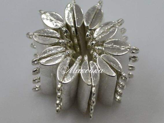 Замок магнитный на 4 цепочки, 10 шт, серебро Замок магнитный на 4 цепочки, 10 шт, серебро