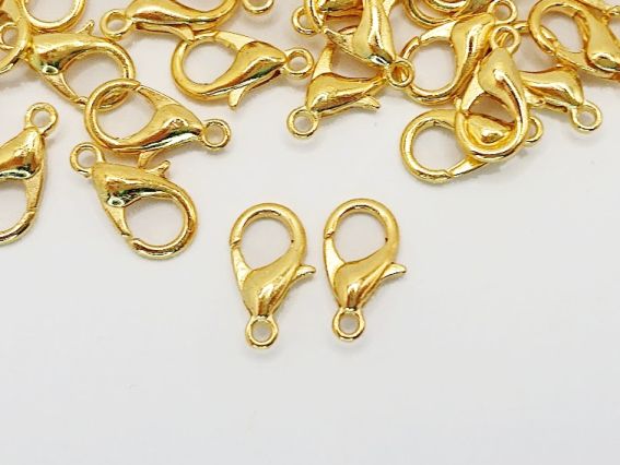 Застібка карабін 11,5х7 мм, золотий жовтий