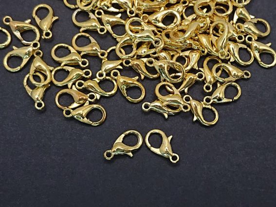 Застібка для прикрас карабін 11,5х7 мм, колір золотий жовтий