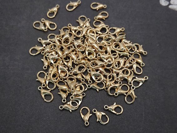 Застежка для украшений карабин 11,5х7 мм, цвет бледное золото