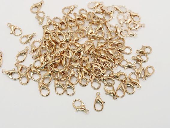 Застежка для украшений карабин 11,5х7 мм, цвет бледное золото