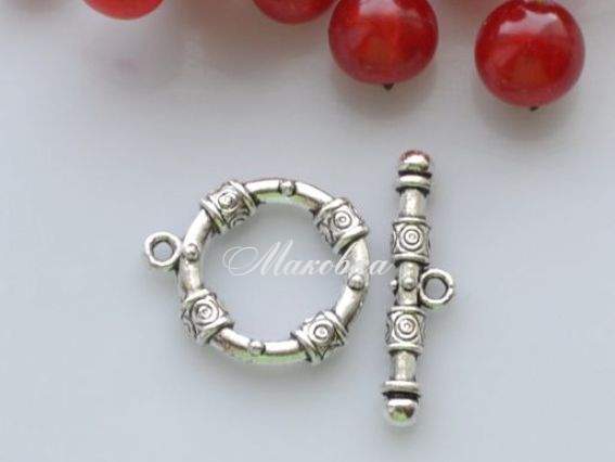 Замок-тогл Римский большой, 1 шт, античное серебро Замок-тогл Римский большой, 1 шт, античное серебро