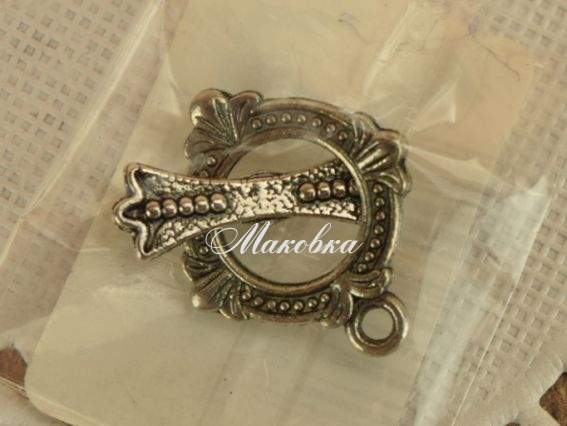 Замок-тогл Принцесса, цвет античное серебро, 1 шт