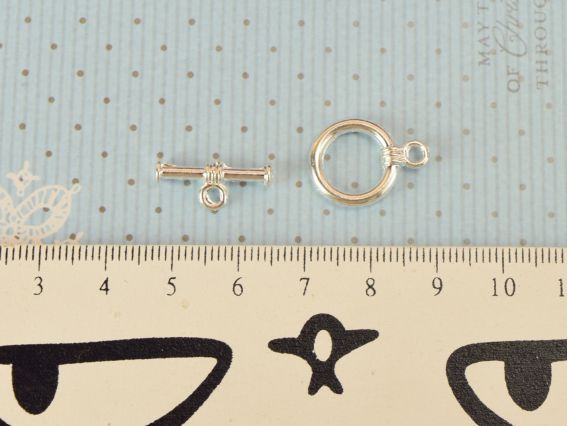 Замок-тогл Простой-2, серебро, 1 шт