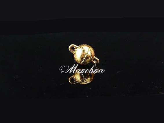 Замок магнитный №18 шар 13х8 мм, под золото, 1 шт