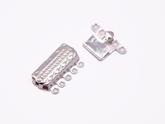 Замок біжутерний вставний для п'яти ланцюжків, під платину AG500 А05-020
