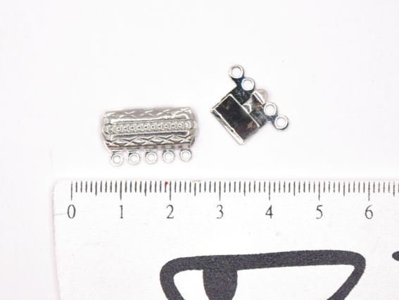 Замок біжутерний вставний для п'яти ланцюжків, під платину AG500 А05-020