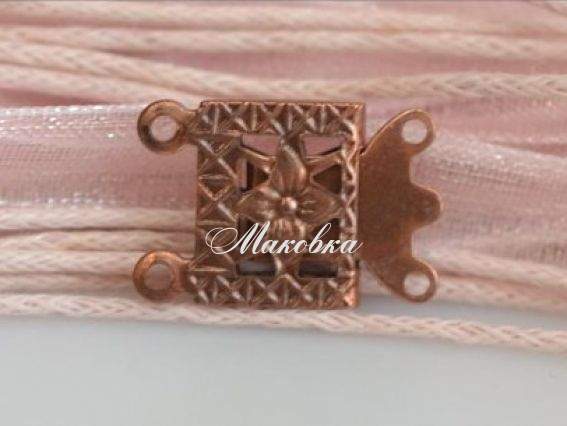 Застежка вставная для двух цепочек 10х7 мм, под медь, 1 шт Застежка вставная для двух цепочек 10х7 мм, под медь, 1 шт