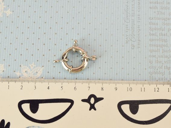 Застібка для прикрас карабін круглий Морський 34x27x7.50 мм, колір платина