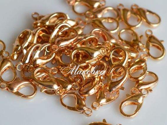 Застежка карабин 14х7.5 мм, позолоченная, 100 шт Застежка карабин 14х7.5 мм, позолоченная, 100 шт