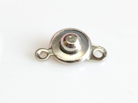 Бижутерный замок - кнопка 18х9 мм, цвет платина, 1 шт Бижутерный замок - кнопка 18х9 мм, цвет платина, 1 шт