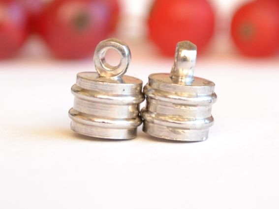 Замочек для украшений магнитный №13 цилиндр 20х8 мм, платина, 1 шт