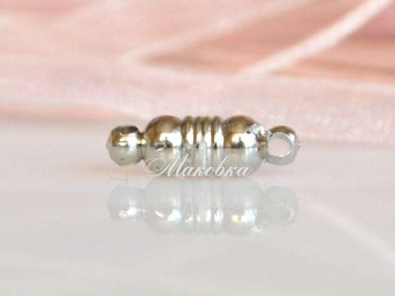 Замочек магнитный №12 зерно 18х6 мм, платина, 1 шт Замочек магнитный №12 зерно 18х6 мм, платина, 1 шт