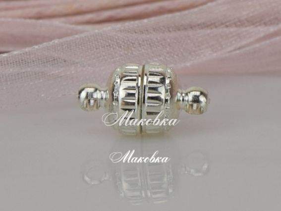 Замок магнитный №2 рельефный шар 7,5х13,5 мм цвет под серебро Замок магнитный №2 рельефный шар 7,5х13,5 мм цвет под серебро