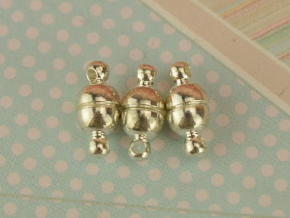 Магнитный маленький бижутерный замочек №14 шар 11.40x5 мм, 1 цвет  Серебряный цвет