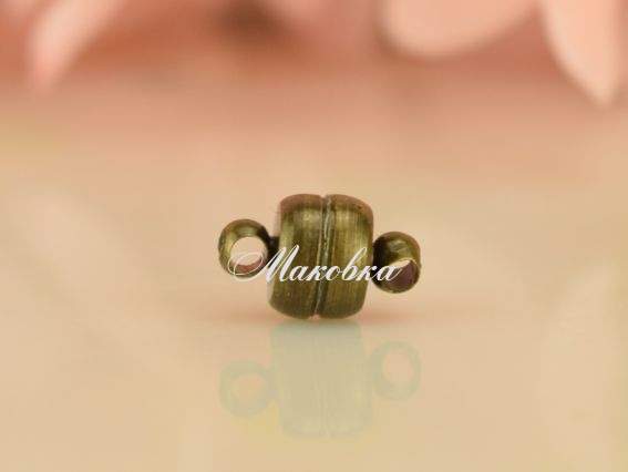 Замок магнитный №15 шар сплюснутый 11х7 мм, античная бронза, 1 шт