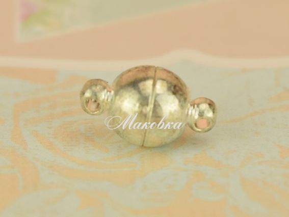 Замок магнітний №16 куля 13х8 мм, під срібло, 1 шт Замок магнітний №16 куля 13х8 мм, під срібло, 1 шт