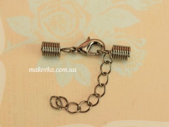 Замок с пружинками, набор, длина  30мм, с удлиняющей цепочкой, ЧЕРНЫЙ Замок с пружинками, набор, длина  30мм, с удлиняющей цепочкой, ЧЕРНЫЙ