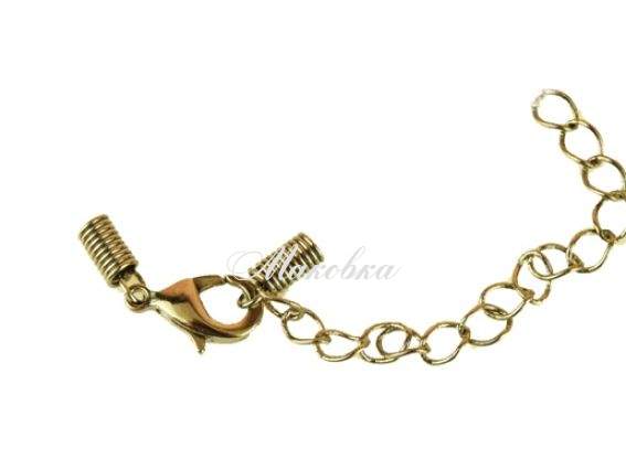 Замок с пружинками, длина 29 мм + цепочка , для шнуров диаметром 2 мм, черный