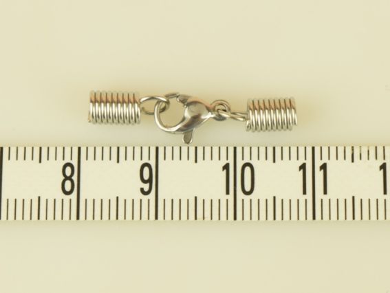 Замок с пружинами для шнура, ювелирная сталь, набор, длина 26мм , пружинка 4х9 мм, 