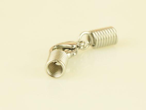 Замок с пружинами для шнура, ювелирная сталь, набор, длина 26мм , пружинка 4х9 мм, 