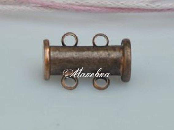 Замок-слайдер на 2 низки, 16 мм, античная медь 20 шт. Замок-слайдер на 2 низки, 16 мм, античная медь 20 шт.