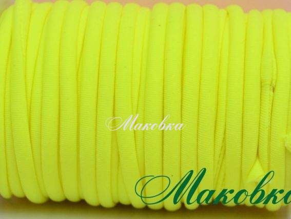 Основа Резинка для волос 4 мм, нейлоновая, неоновая желтая, 1 м Основа Резинка для волос 4 мм, нейлоновая, неоновая желтая, 1 м