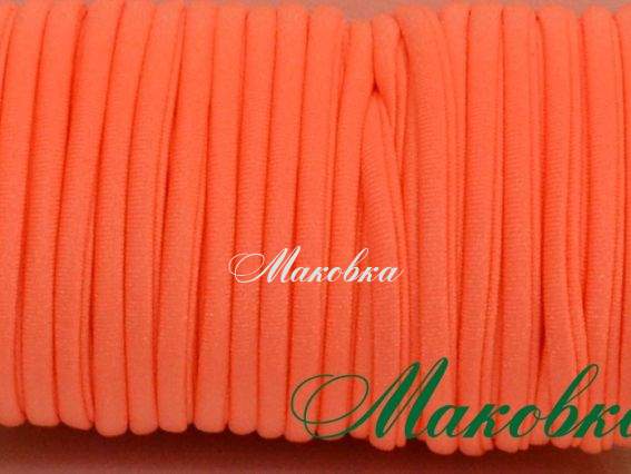 Основа Резинка для волос 4 мм, нейлоновая, оранжевая, 1 м Основа Резинка для волос 4 мм, нейлоновая, оранжевая, 1 м