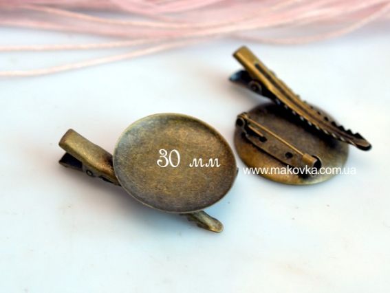 Шпилька-брошка з круглою платформою д=30 мм, антична бронза Шпилька-брошка з круглою платформою д=30 мм, антична бронза