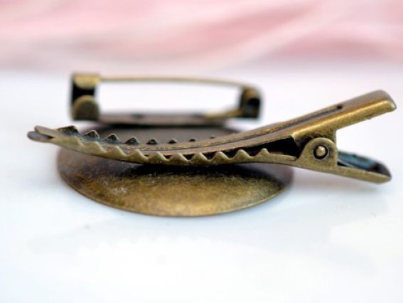 Шпилька-брошка заготовка з круглою платформою д=30 мм, антична бронза