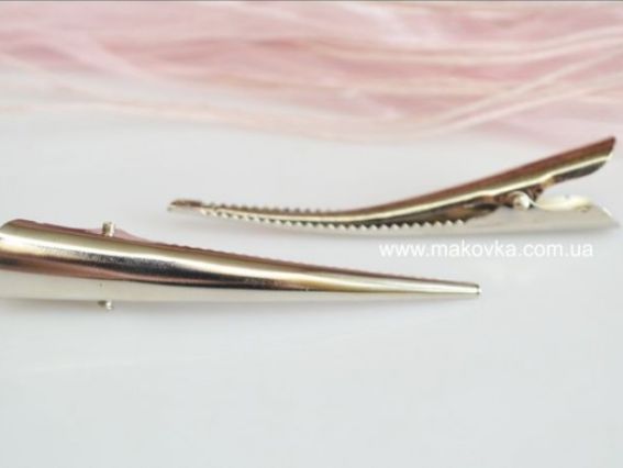 Заготовка Крокодильчик заколка металева 8 х 6 см, платина